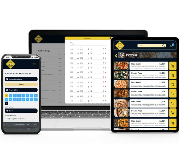 TigerHX Bowling-Management Software auf Desktop und Tablet