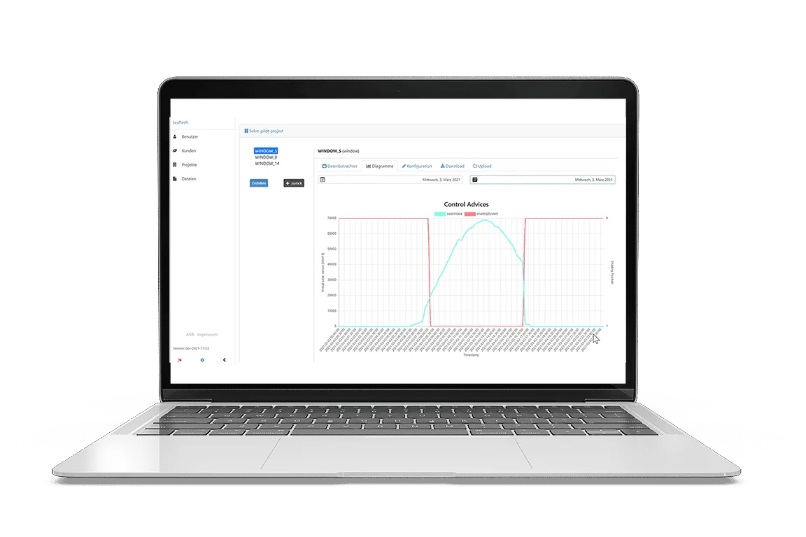 Leaftech App Oberfläche auf mehreren Geräten